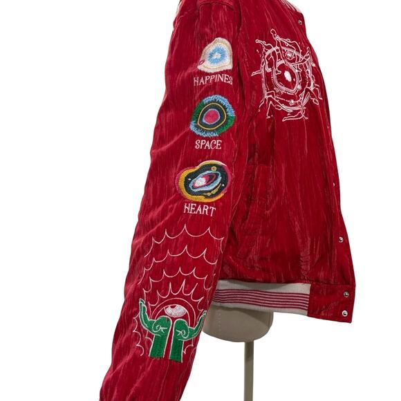 Billionaire Boys Club/BBC Ice Cream Red bomber "Seek Inner Peace" Men's Jacket M - Picture 4 of 8